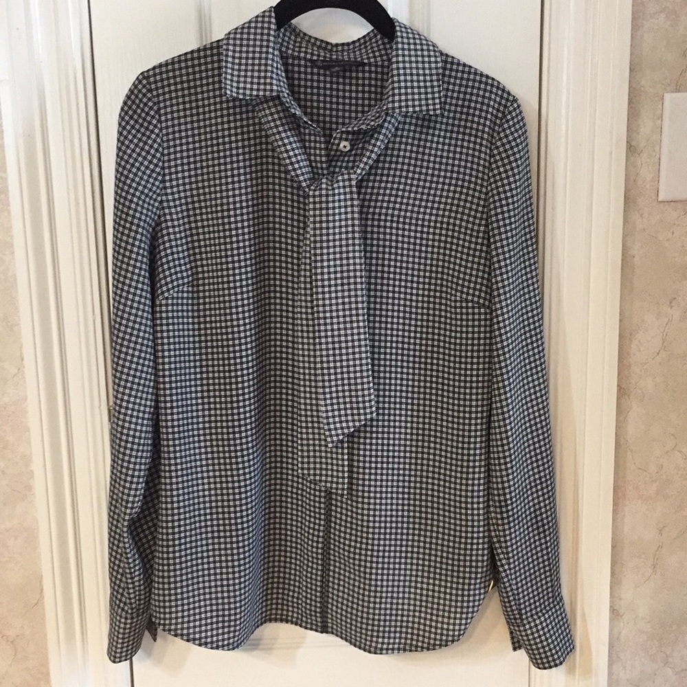Brooks Brothers B&W check dress shirt w/ neck tie